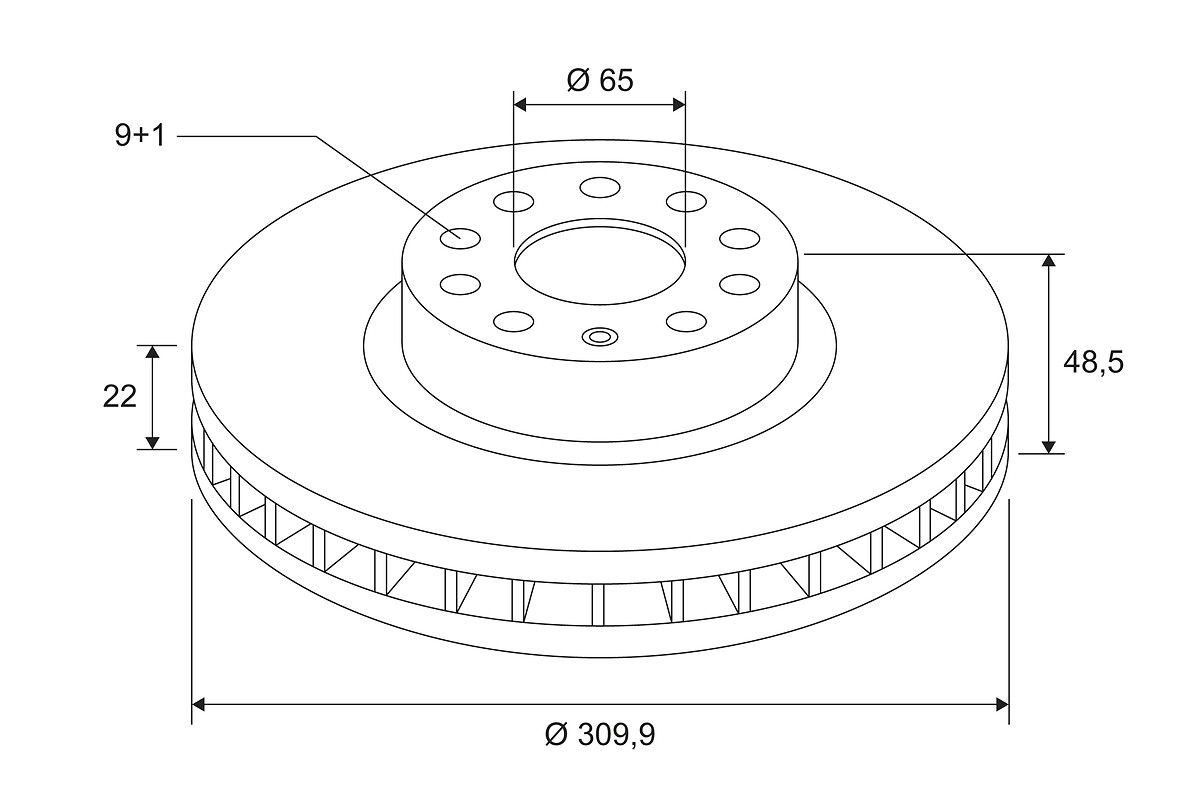 COATED BRAKE DISC AUDI A3